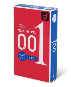 岡本 0.01 超薄潤滑劑加量PU安全套 3片裝 (日版)
