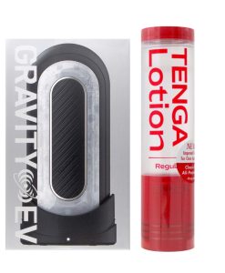 【優惠裝】日本TENGA Flip 0（Zero） Gravity Black 硬版零重力電動飛機杯（銀黑色）（可重用） (連紅色lotion一枝)