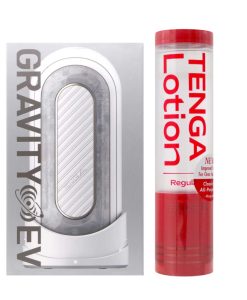 【優惠裝】日本TENGA Flip 0（Zero） Gravity White 柔軟版零重力電動飛機杯（銀白色）（可重用） (連紅色lotion一枝)
