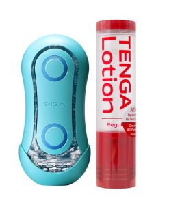 【優惠裝】TENGA FLIP ORB PASTAIO OCEAN BLUE 勁彈快感飛機杯 (藍色)（可重用）(連紅色lotion一枝)