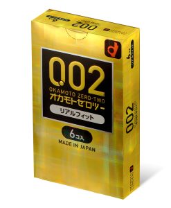 岡本 0.02 Real Fit 真‧貼身PU安全套 6片裝 (日版)